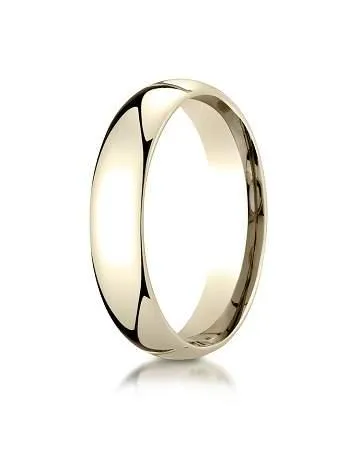 14k Yellow Gold 5mm Slightly Domed Super Light Comfort Fit Ring