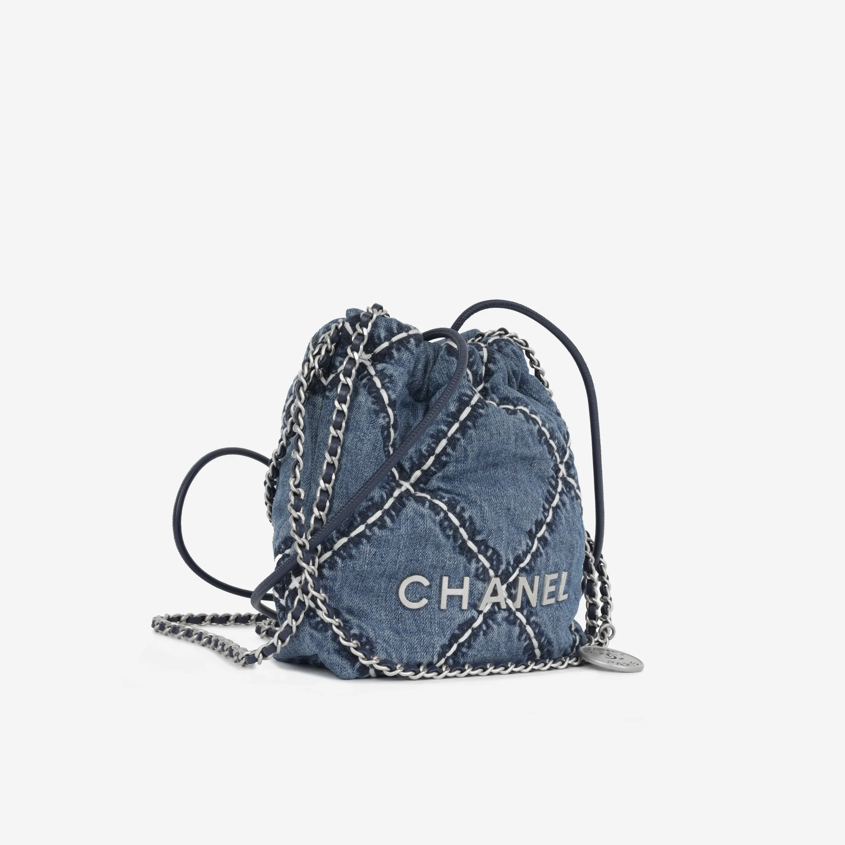 22 Mini Handbag - Blue Denim