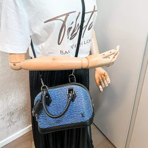 Alma BB Epi Leather Denim Blue Bag