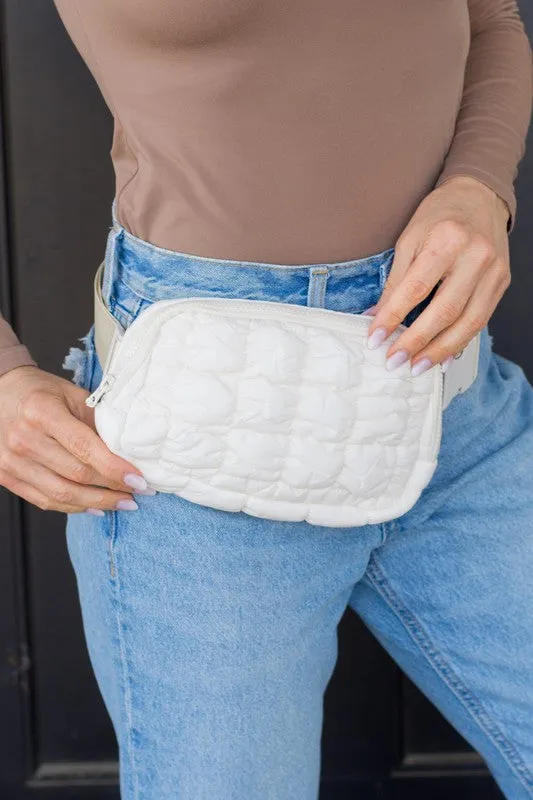 Anya Quilted Puffer Sling Belt Bag