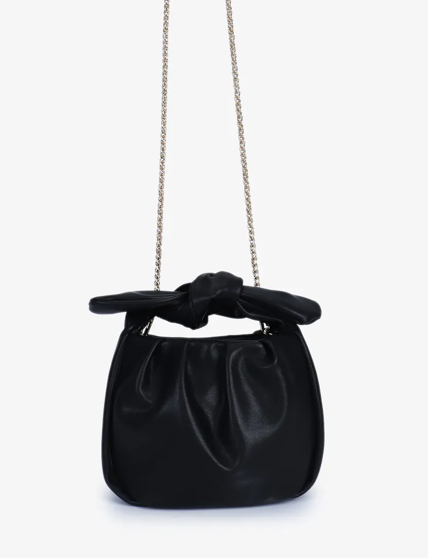 Black Daryl Bow Tie Crossbody Bag