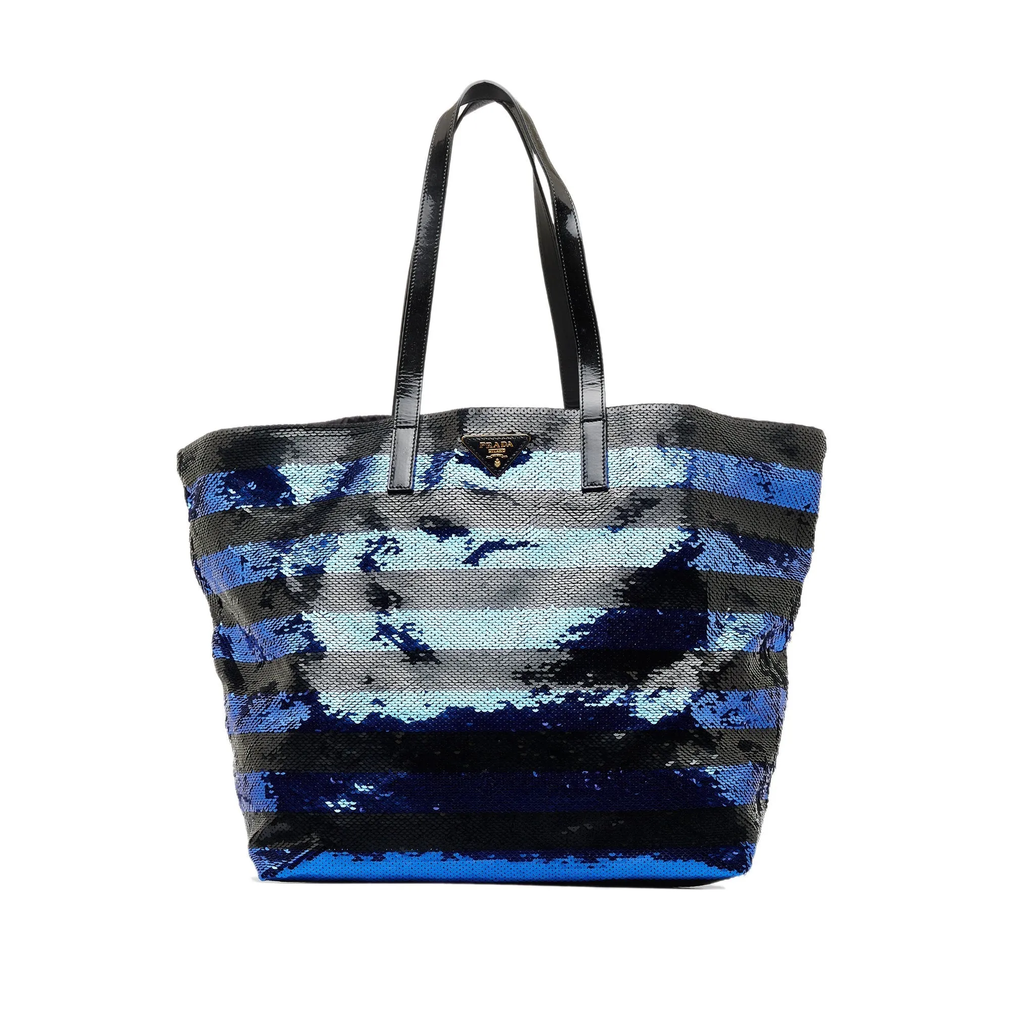 Blue Prada Sequined Satin Tote