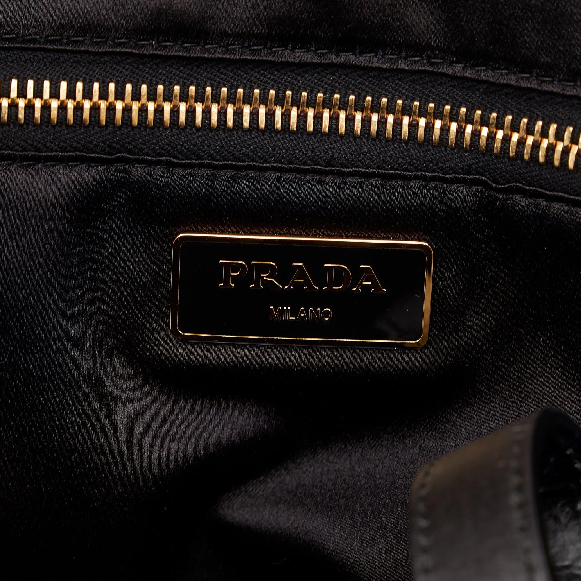 Blue Prada Sequined Satin Tote