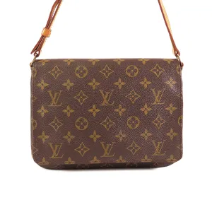 Brown Louis Vuitton Monogram Musette Tango Long Strap Crossbody Bag