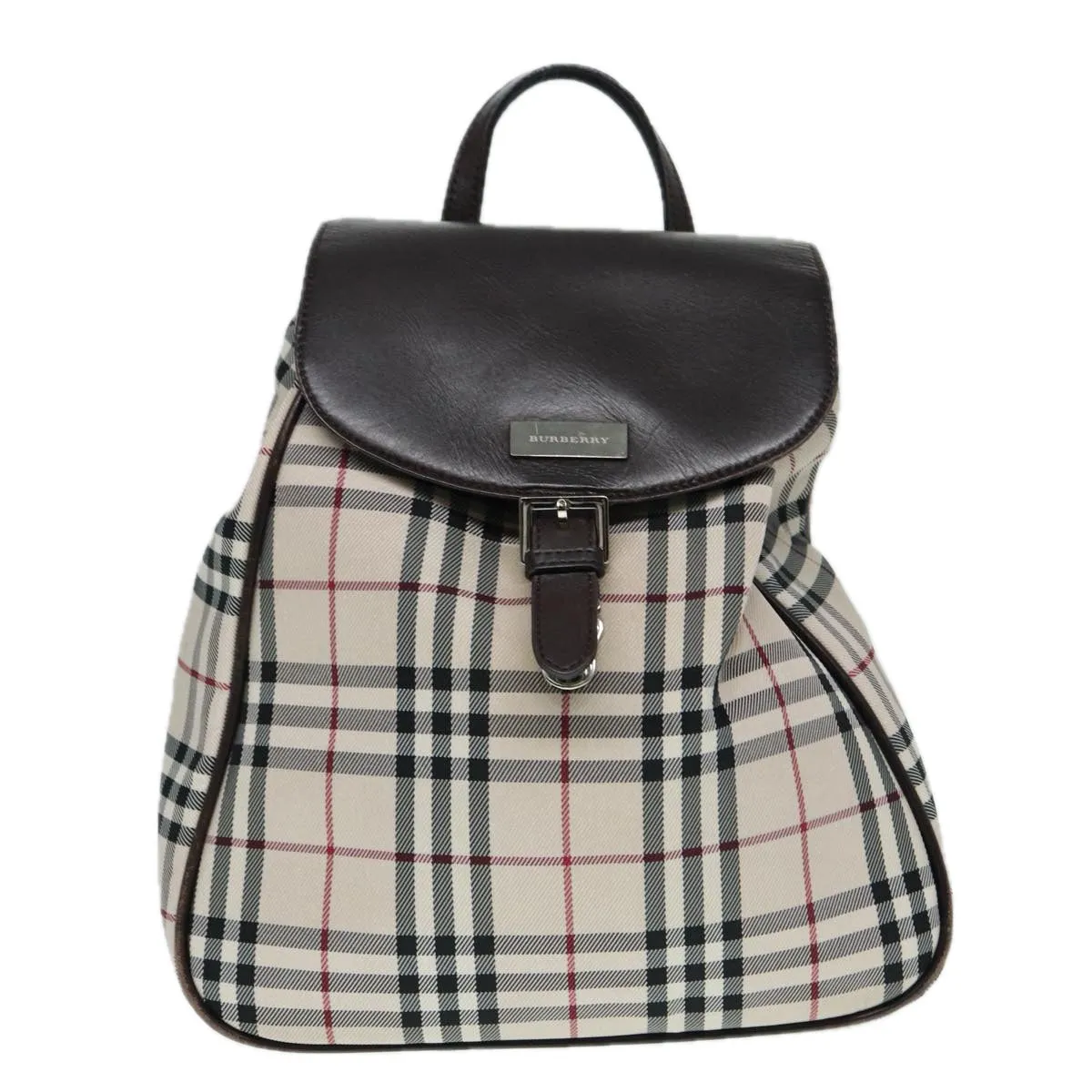 BURBERRY Nova Check Backpack Nylon Beige Silver  ep5418