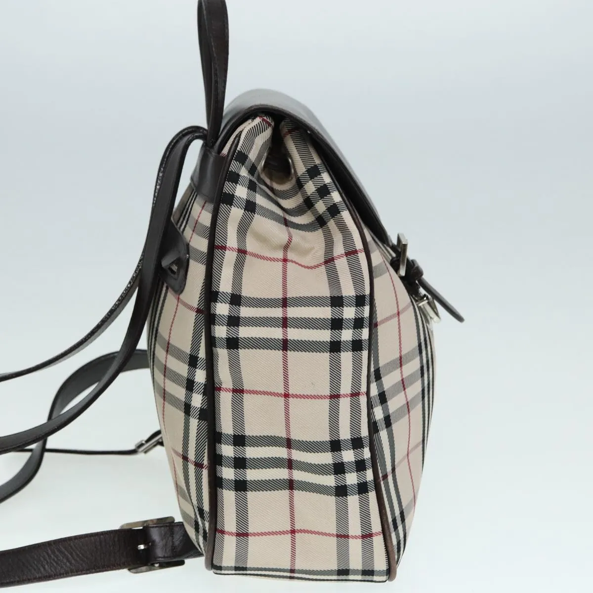 BURBERRY Nova Check Backpack Nylon Beige Silver  ep5418