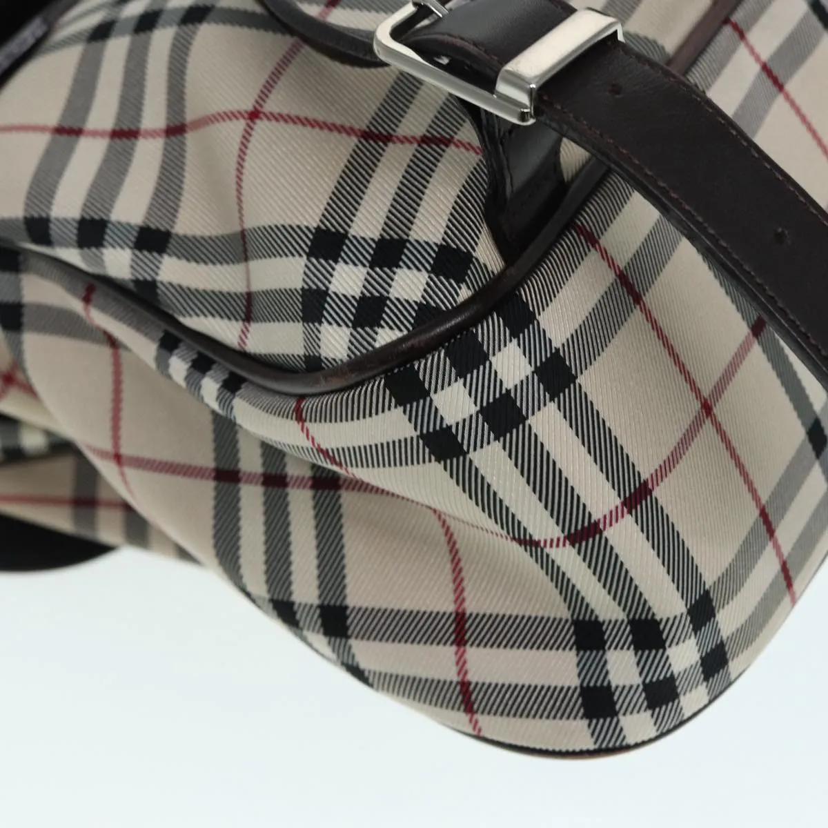 BURBERRY Nova Check Backpack Nylon Beige Silver  ep5418