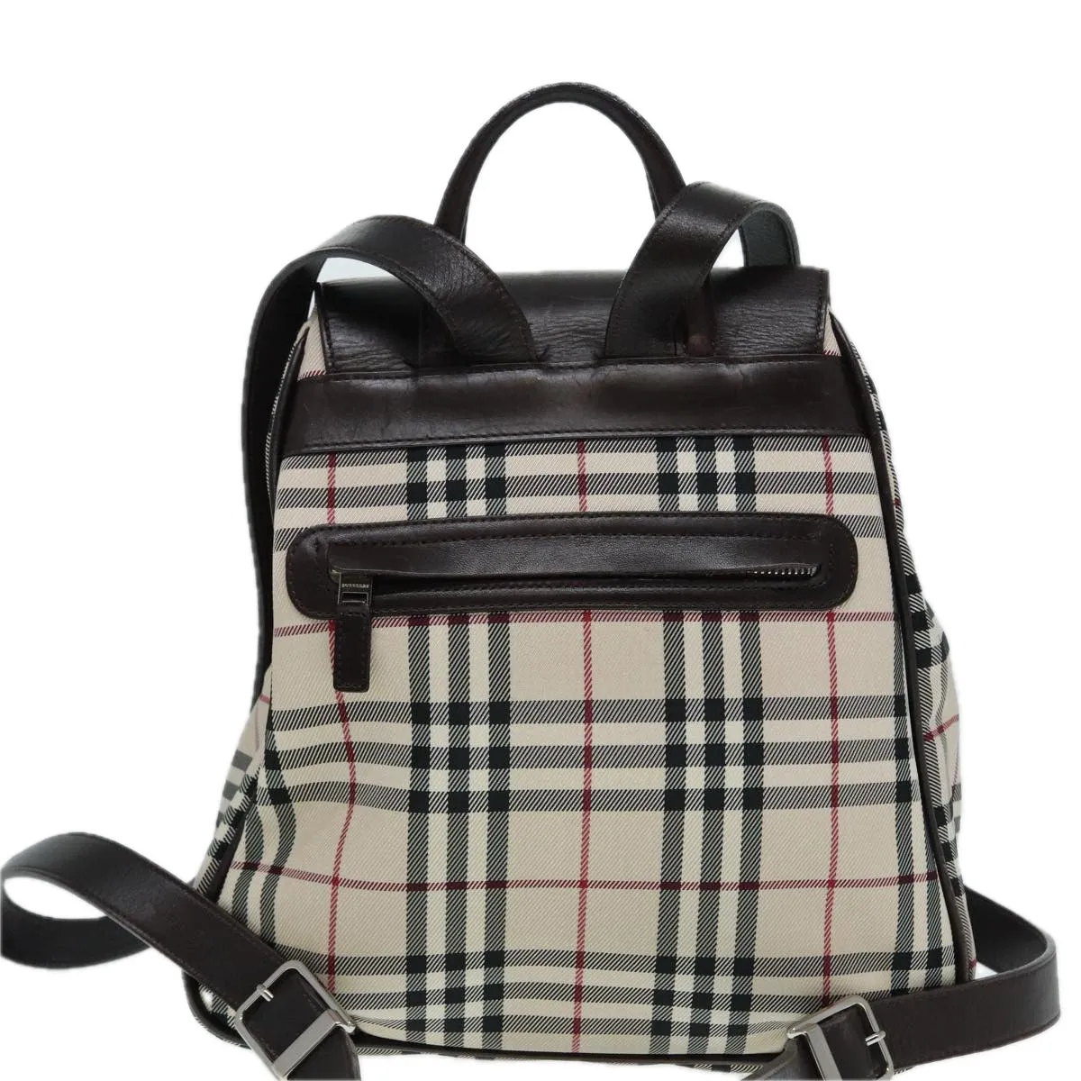 BURBERRY Nova Check Backpack Nylon Beige Silver  ep5418