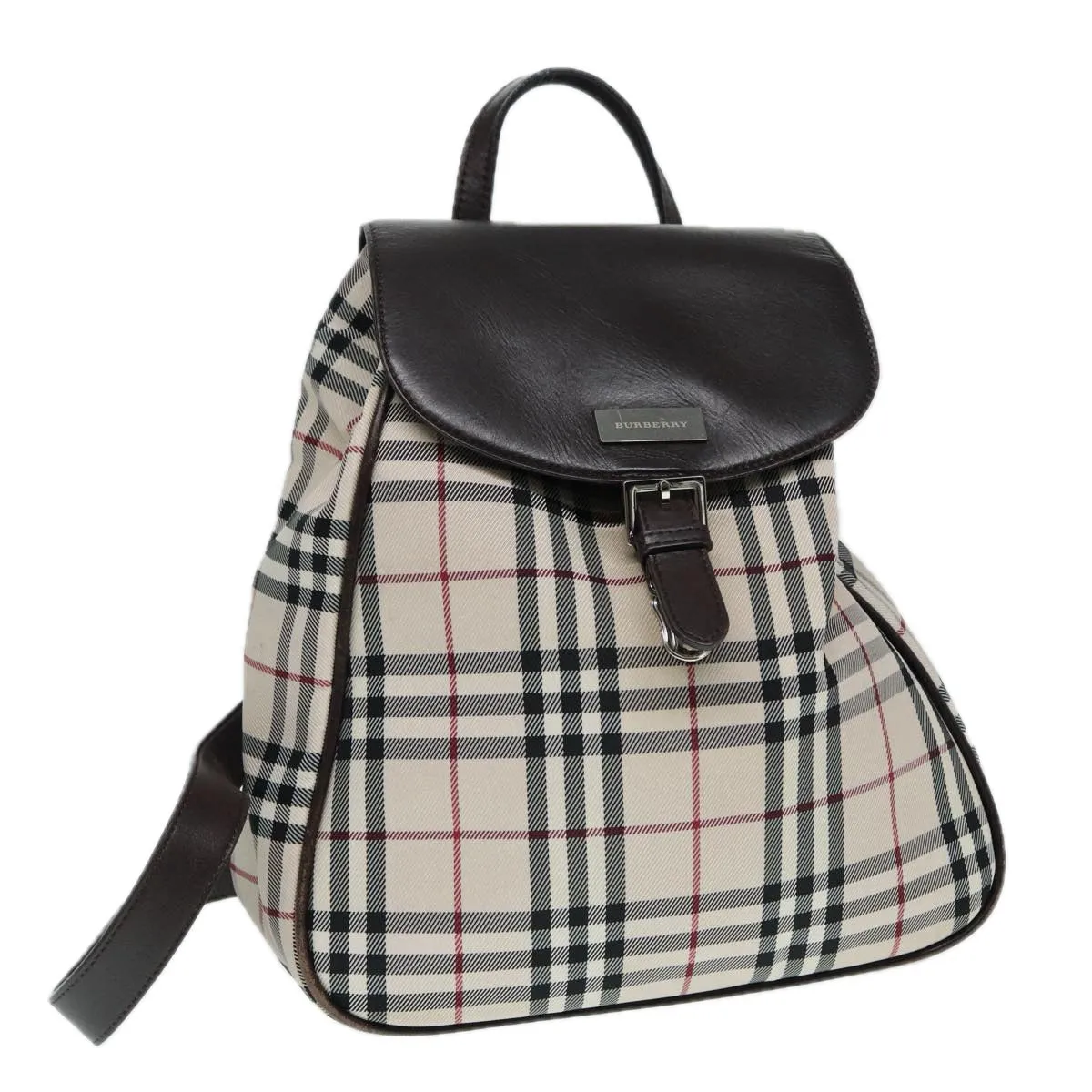 BURBERRY Nova Check Backpack Nylon Beige Silver  ep5418