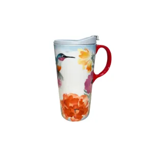 Ceramic Travel Cup 17 OZ Hummingbird