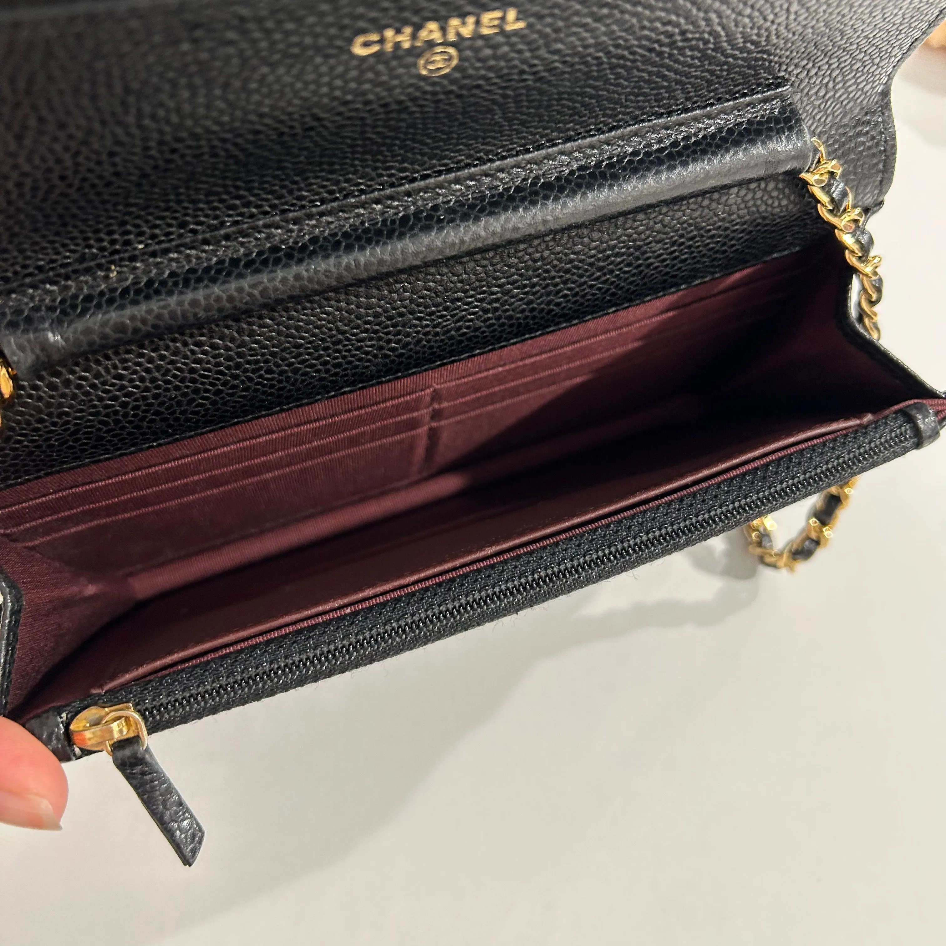 Chanel Black Caviar WOC