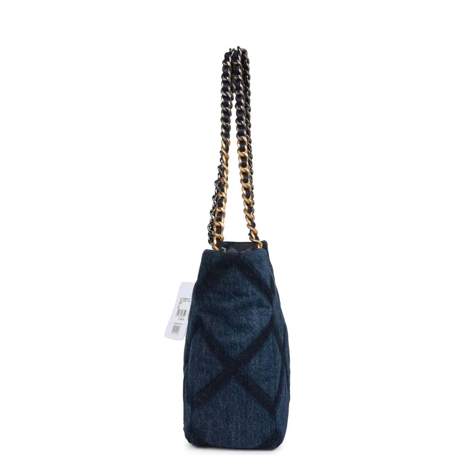 Chanel Large 19 Shopping Bag Dark Blue Denim Mixed Hardware