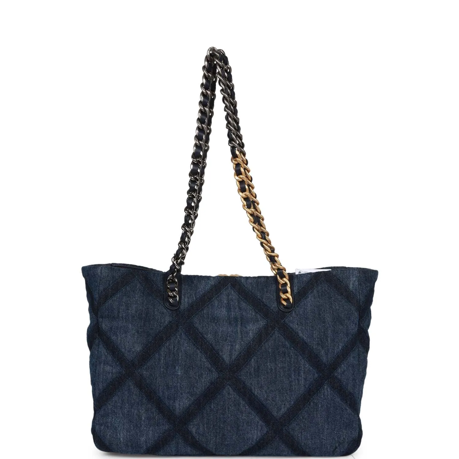 Chanel Large 19 Shopping Bag Dark Blue Denim Mixed Hardware