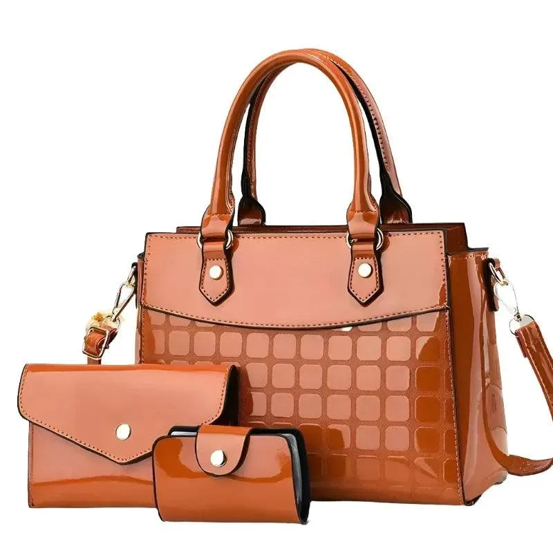 Chic Embossed Leather Handbag Set - Stylish and Practical