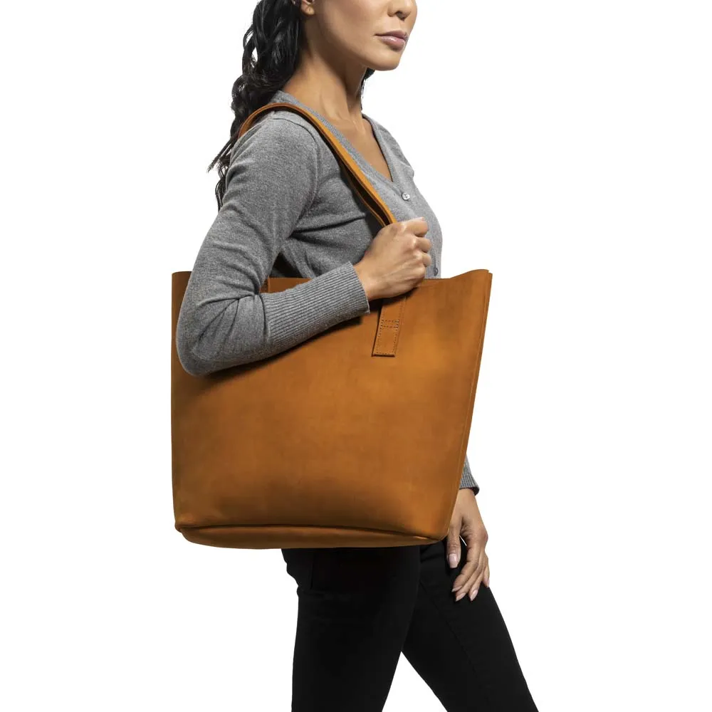 Classic Tote Leather Bag | Yellow Suede