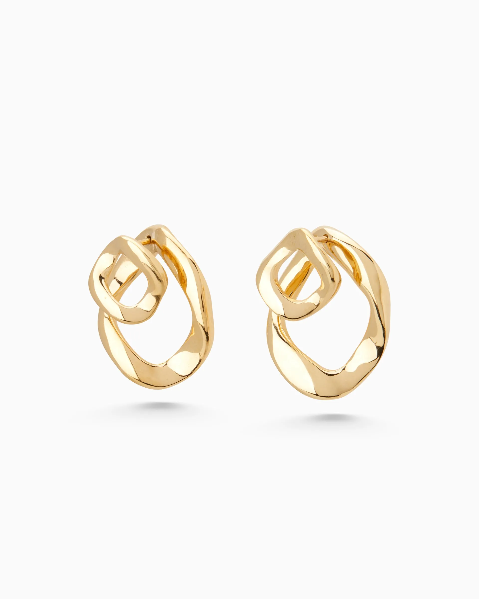 Curve Earrings Front and Back | Gold