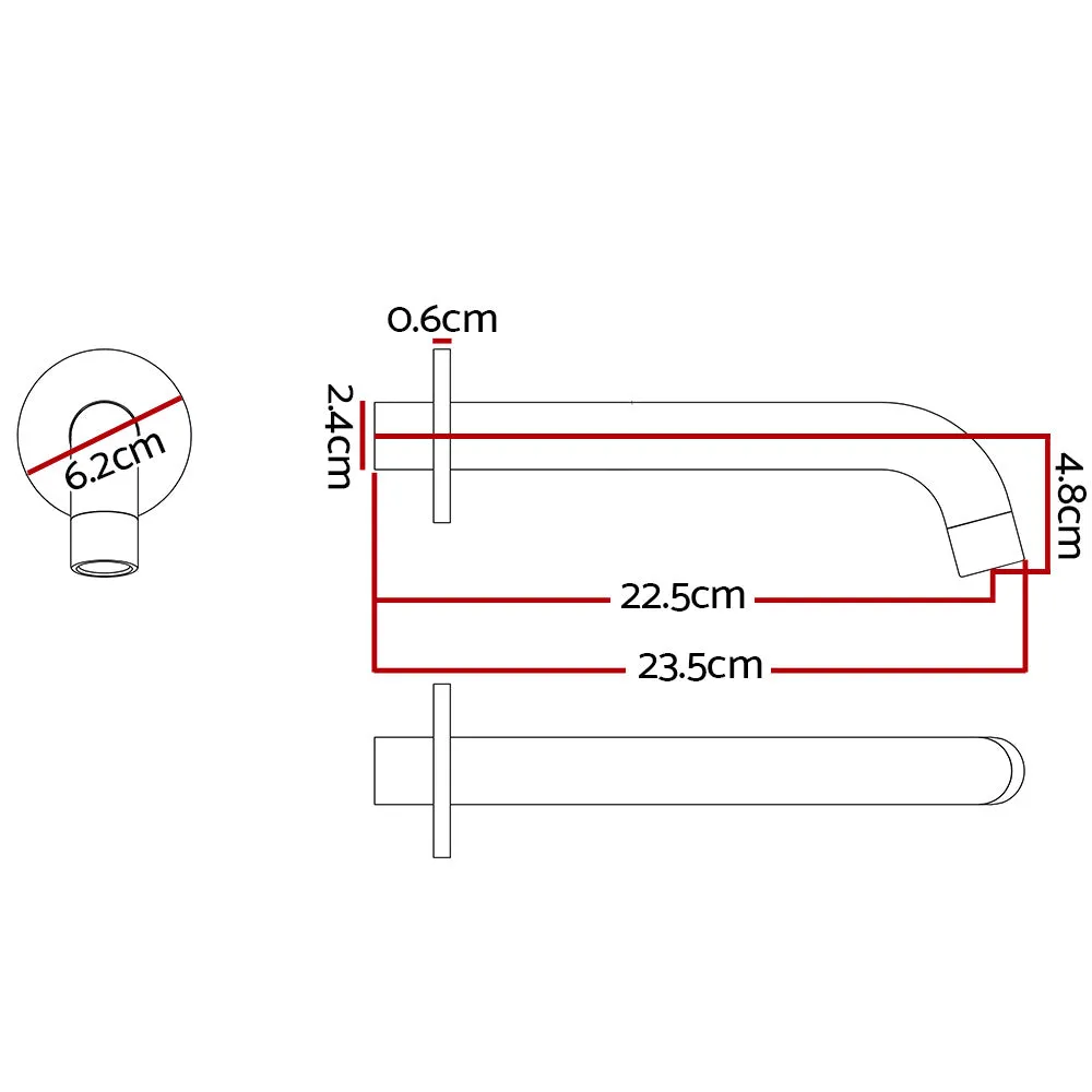 Durable Brass Wall Bath Spout, No-Splash Aerator - Cefito