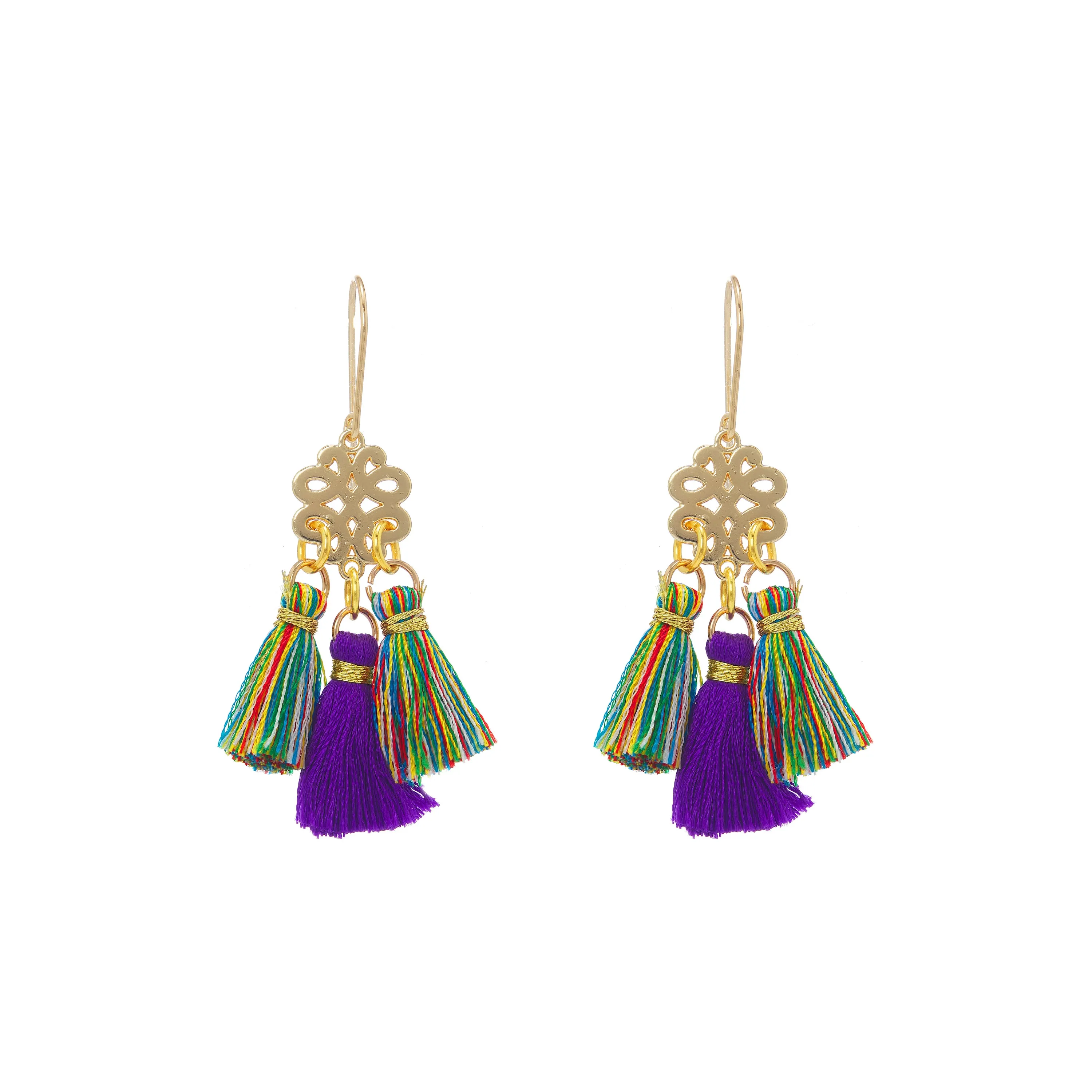 Earrings - Mini Tassel - Tropical Bird