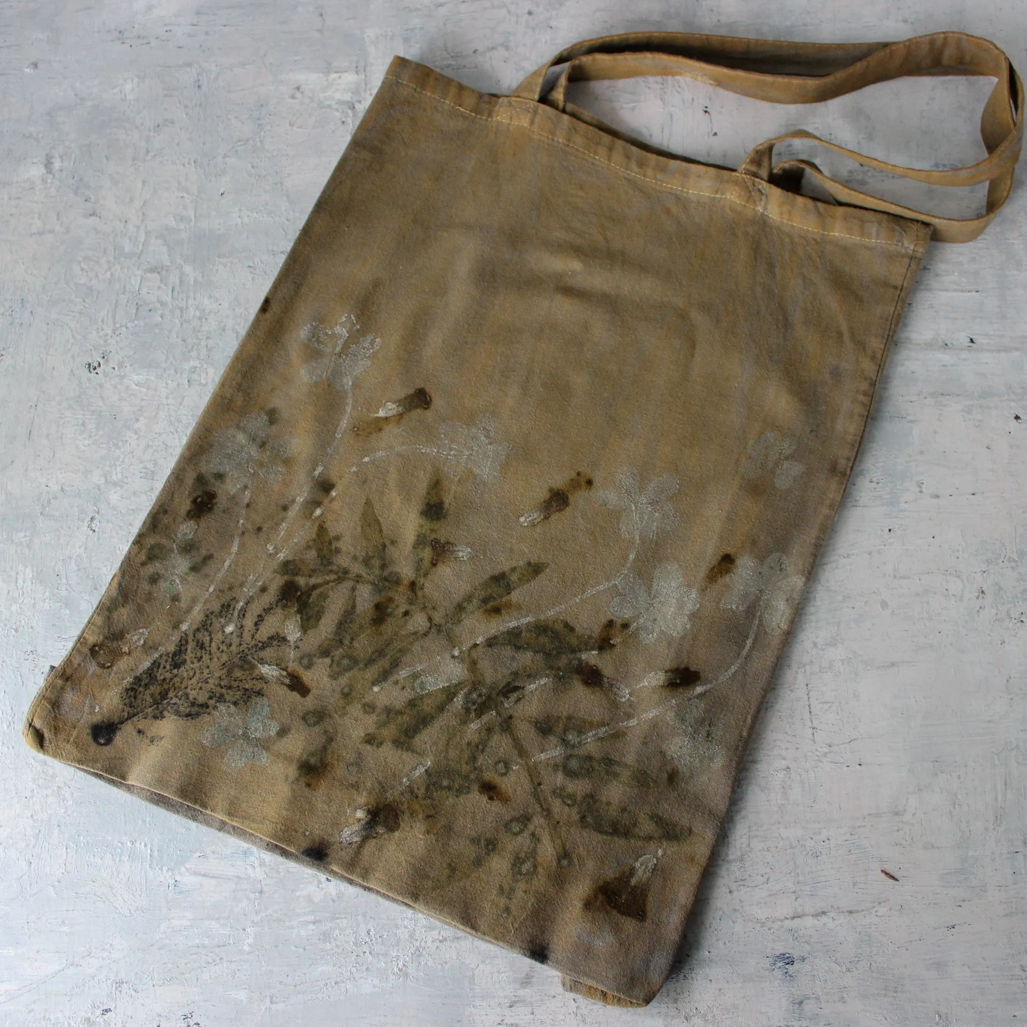 Eco-Print Calico Tote Bags : Wood Sorrel Collection