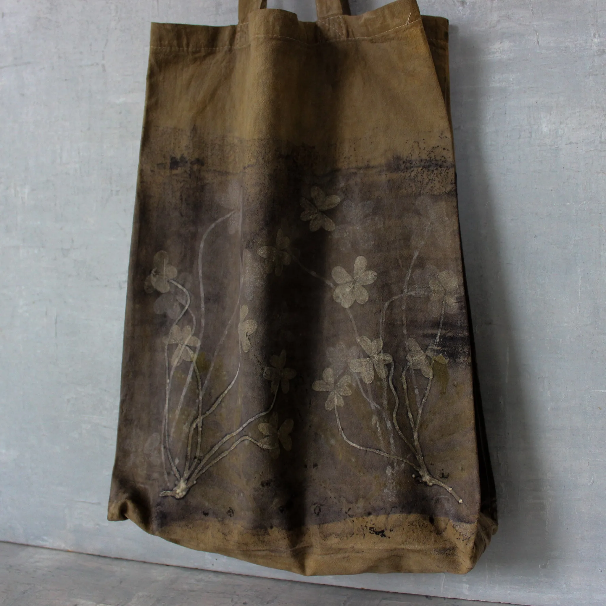 Eco-Print Calico Tote Bags : Wood Sorrel Collection