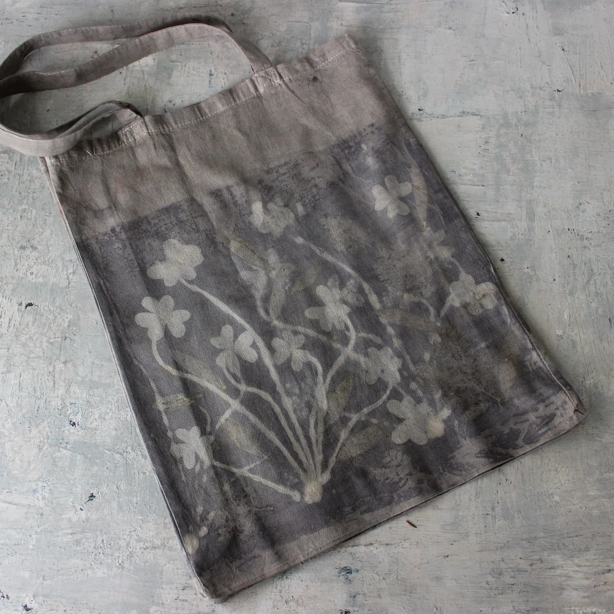 Eco-Print Calico Tote Bags : Wood Sorrel Collection