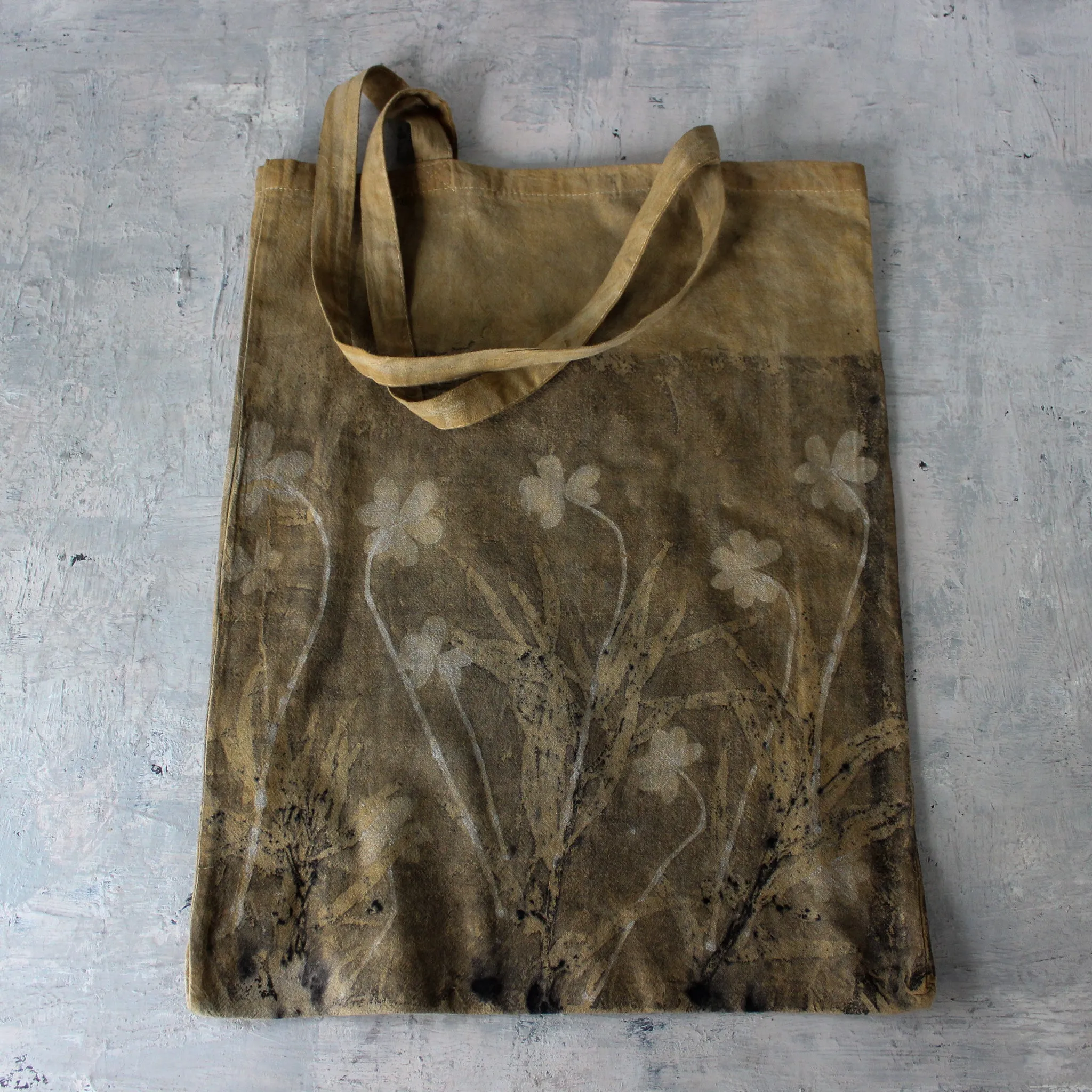 Eco-Print Calico Tote Bags : Wood Sorrel Collection