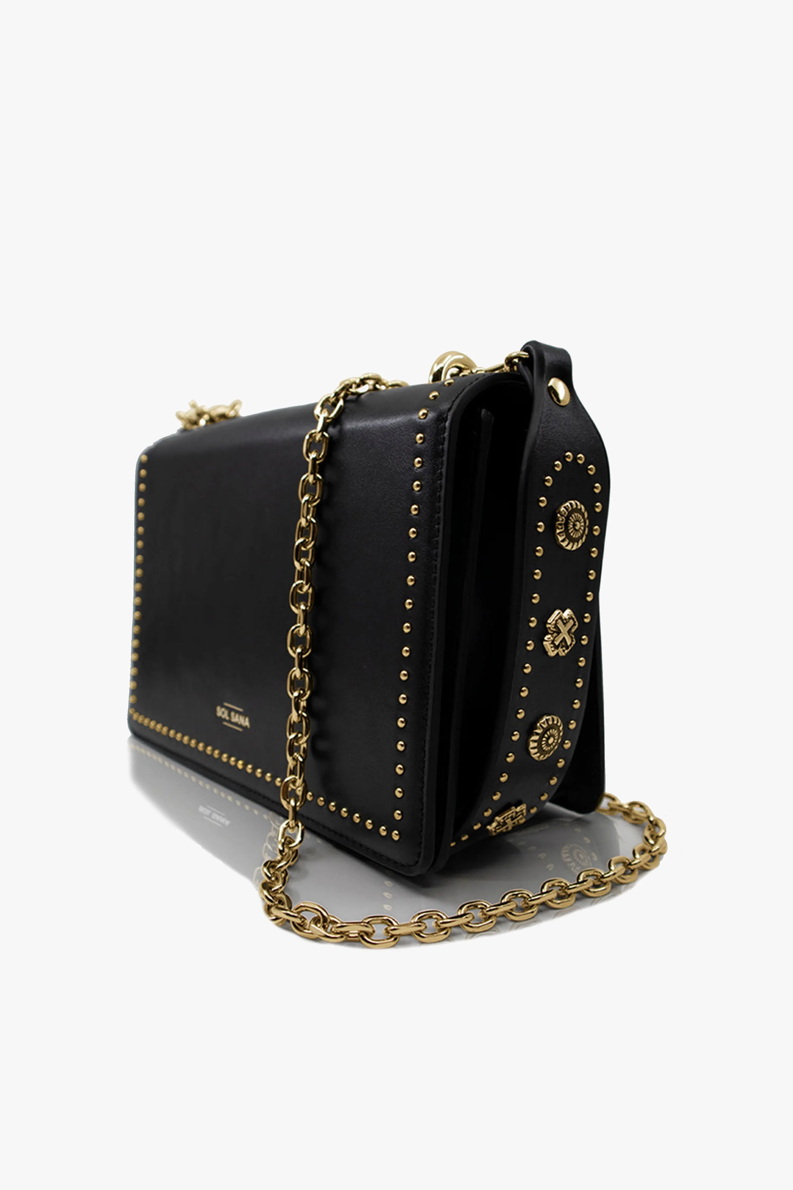 Embellished Flap Bag Black/Gold