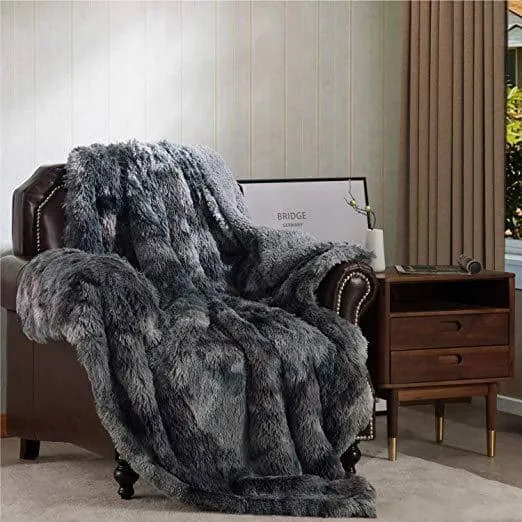 Faux Fur and Sherpa Shaggy Blanket