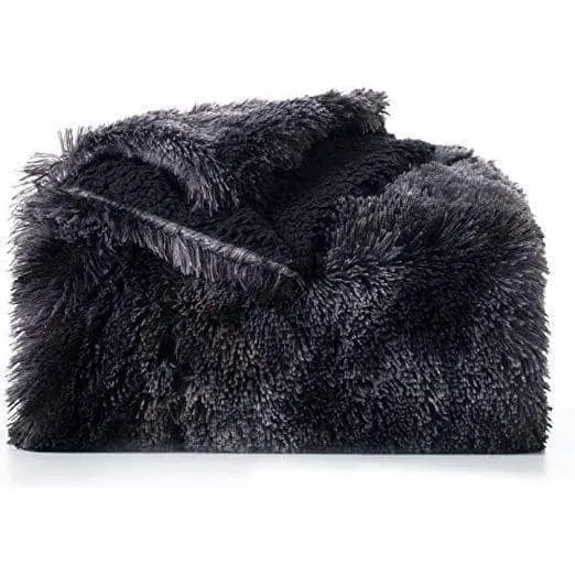 Faux Fur and Sherpa Shaggy Blanket