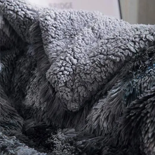 Faux Fur and Sherpa Shaggy Blanket