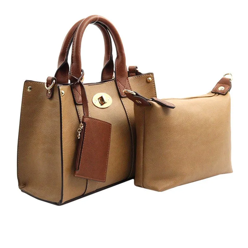 Faux Leather 3 In 1 Handbag