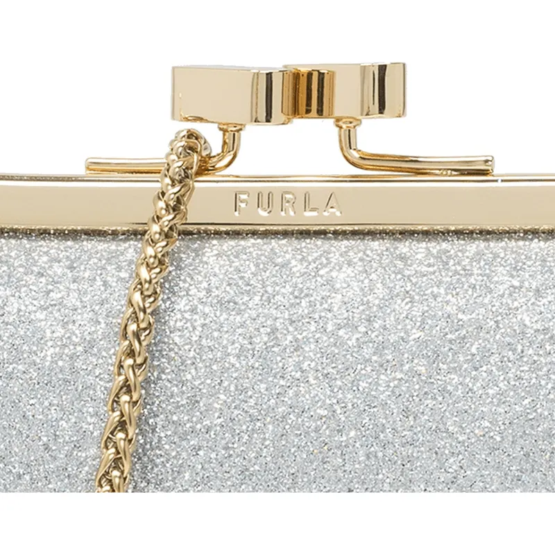 Furla Evening Mini Clutch Bag - Argento Silver