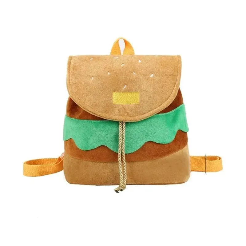 Hamburger Shape Drawstring Backpack