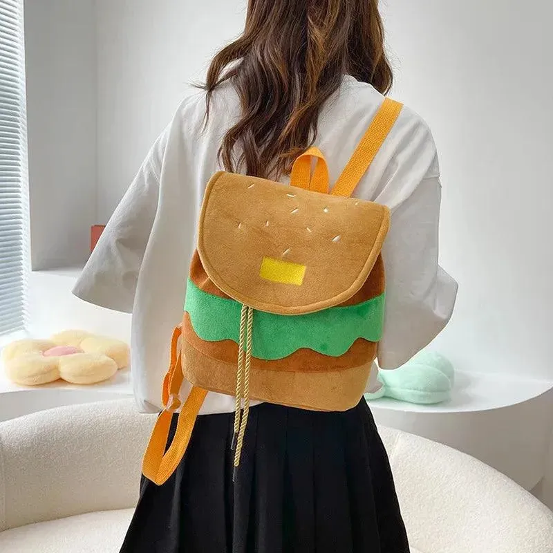 Hamburger Shape Drawstring Backpack