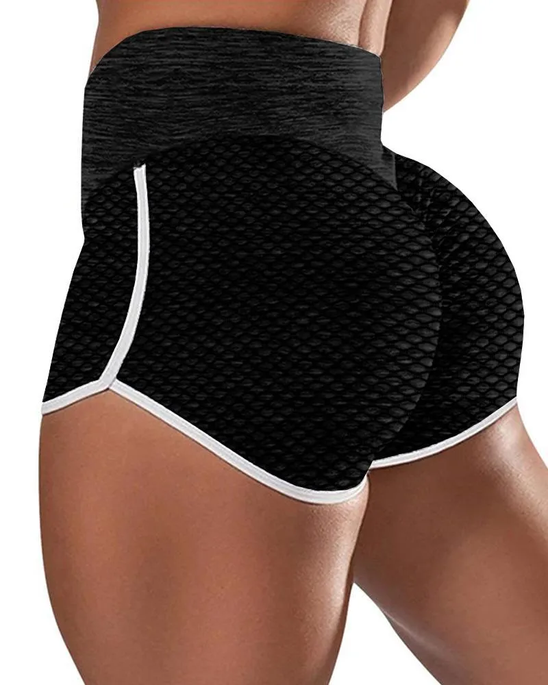 High Waist Colorblock Sporty Shorts