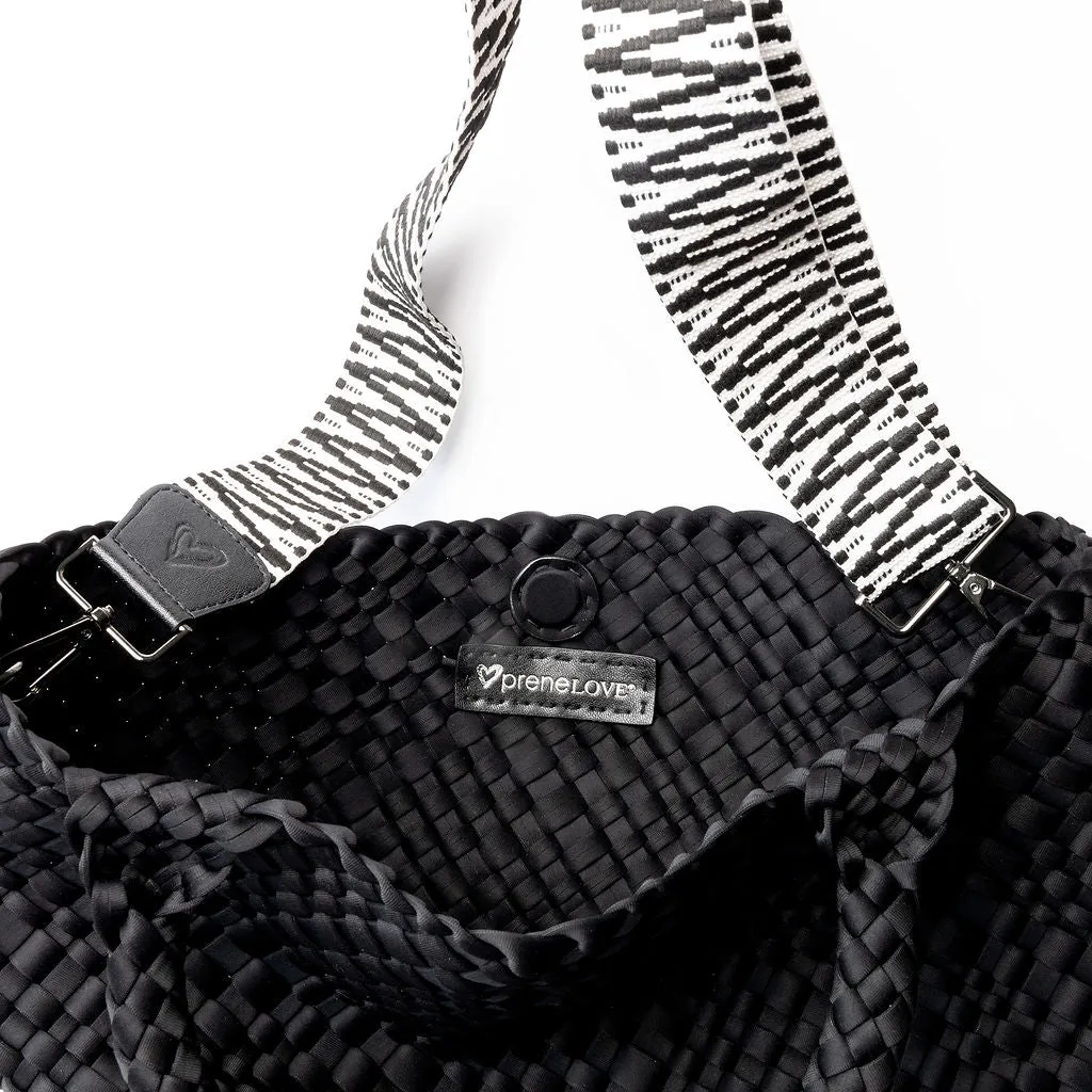 Stylish Black Onyx Large Woven Tote Bag for Everyday Use