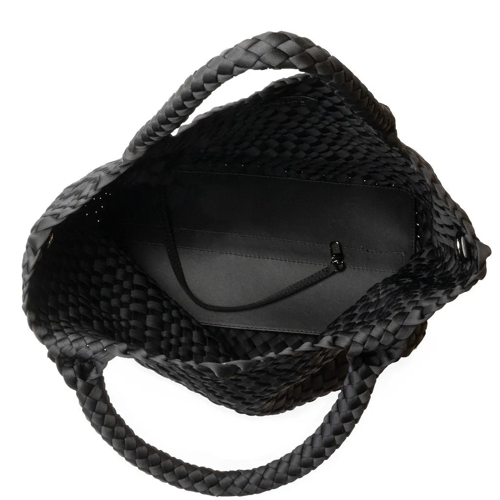 Stylish Black Onyx Large Woven Tote Bag for Everyday Use