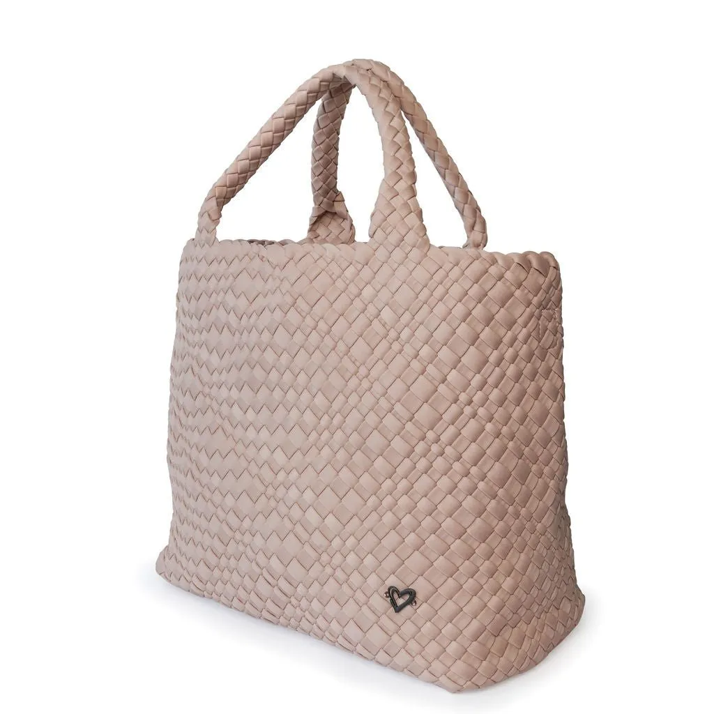 London Large Woven Tote - Dusty Pink