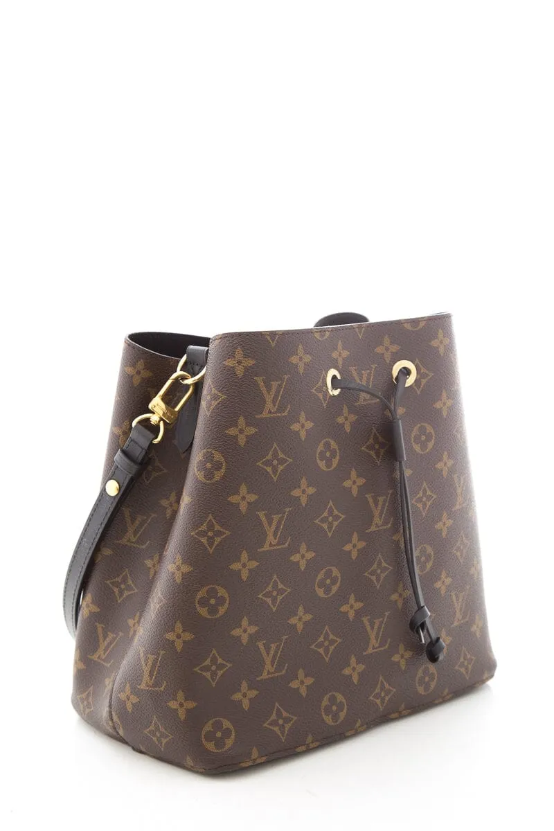 Louis Vuitton Black & Brown Monogram Neonoe Bucket Handbag