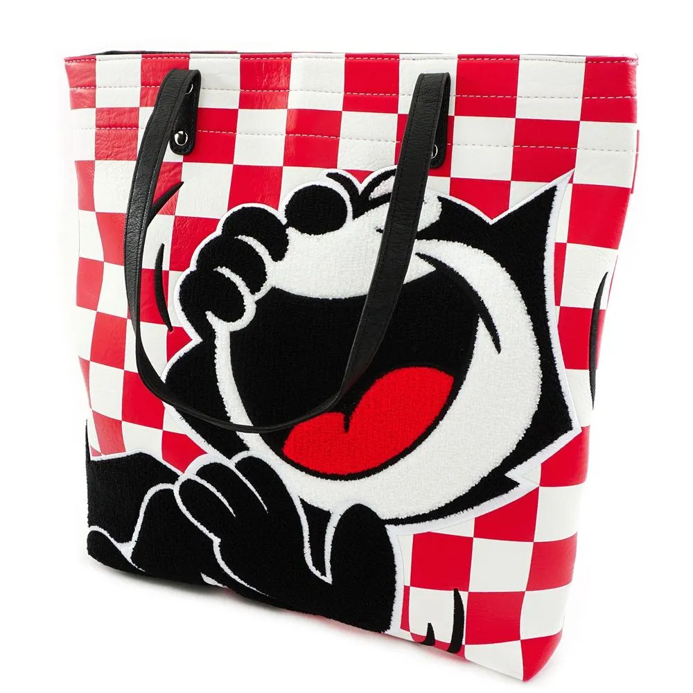 LOUNGEFLY X FELIX THE CAT 100TH ANNIVERSARY CHENILLE PRINT TOTE BAG