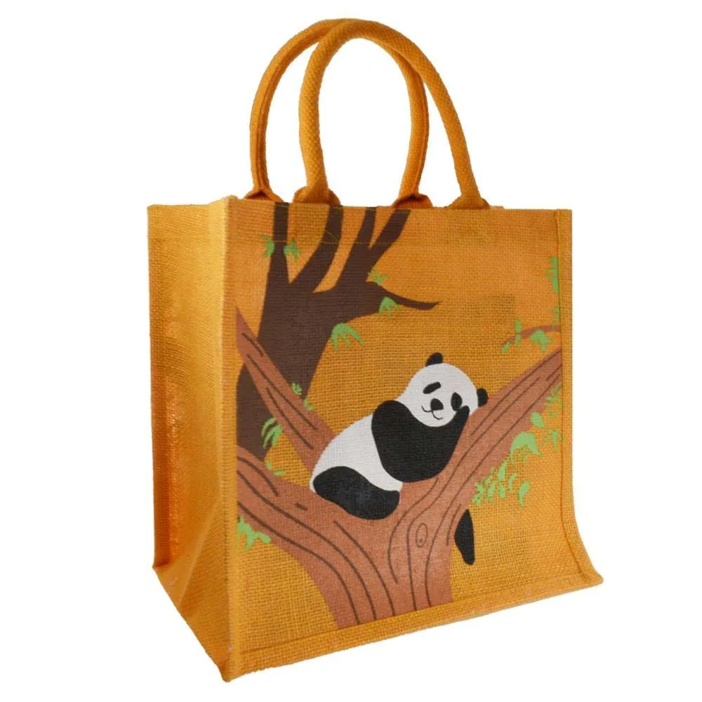 Medium Jute Shopping Bag by Shared Earth - Giant Panda