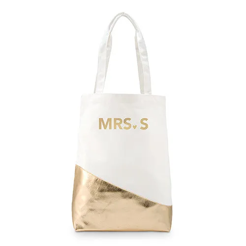 Metallic Gold Personalized Womens Canvas Tote Bag