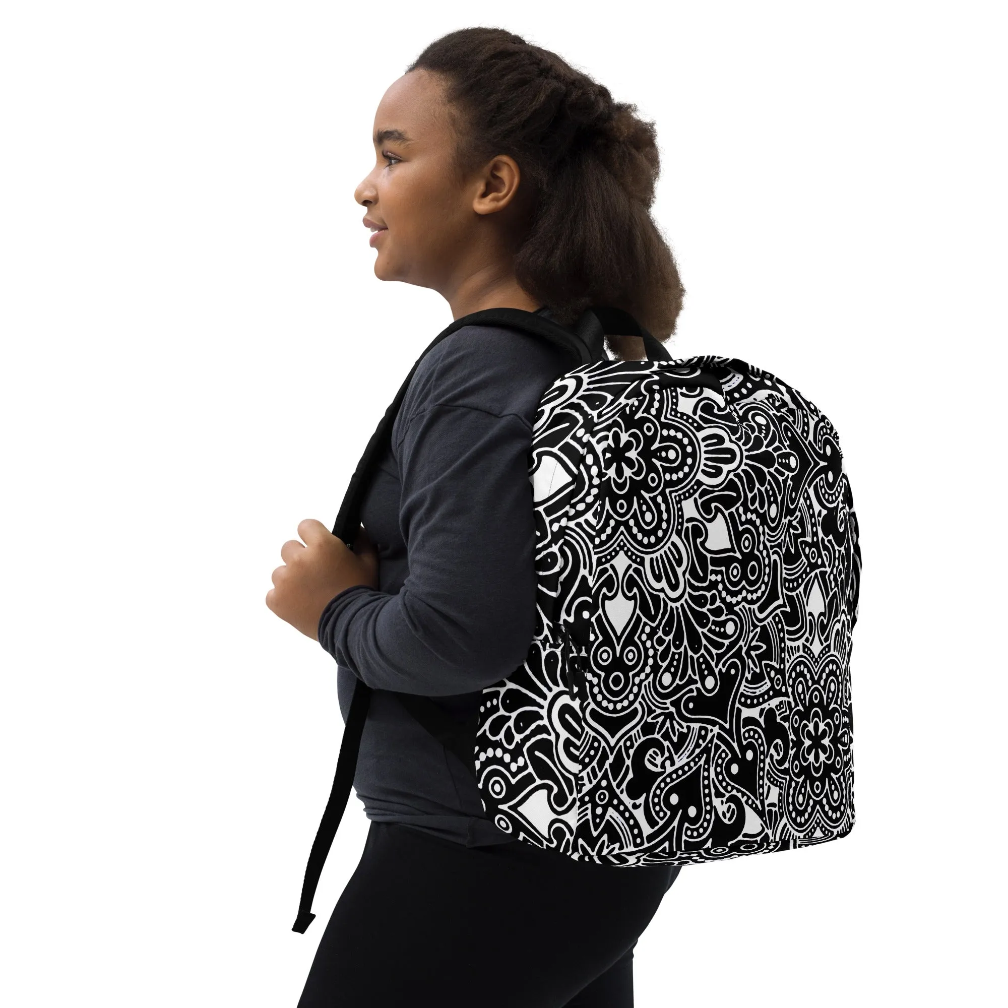 Minimalist Backpack Artsy Paisley Design