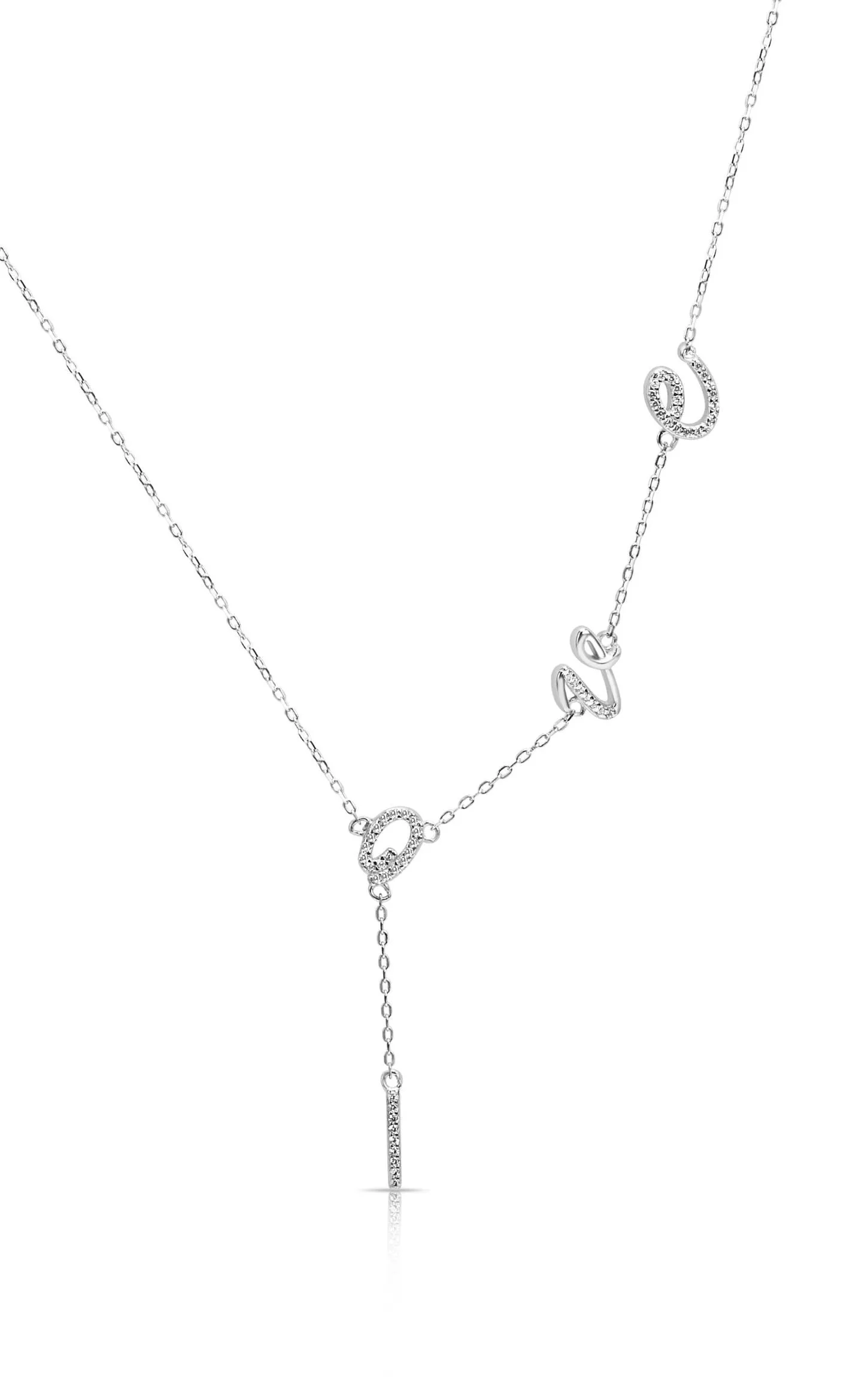 Modern Minimal with Dropping Necklace Silver