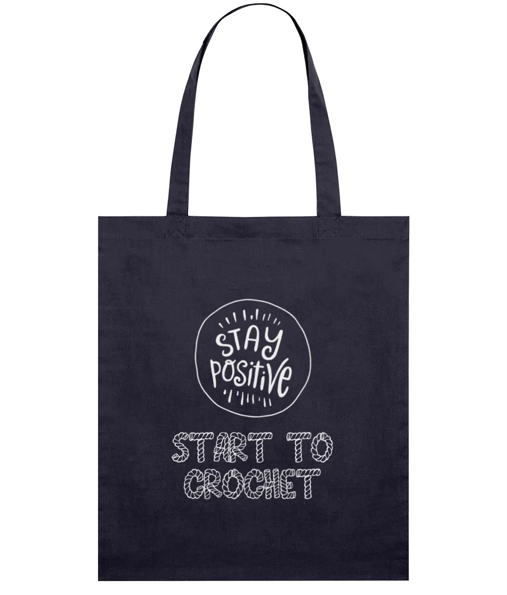 Navy Light Tote Bag - Stay positive crochet