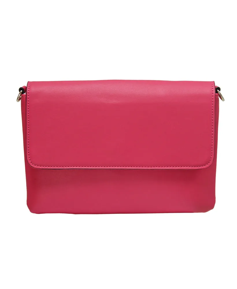 N.V Bags K816 Classic Small Flap Over Plain Handbag (9 Colours)