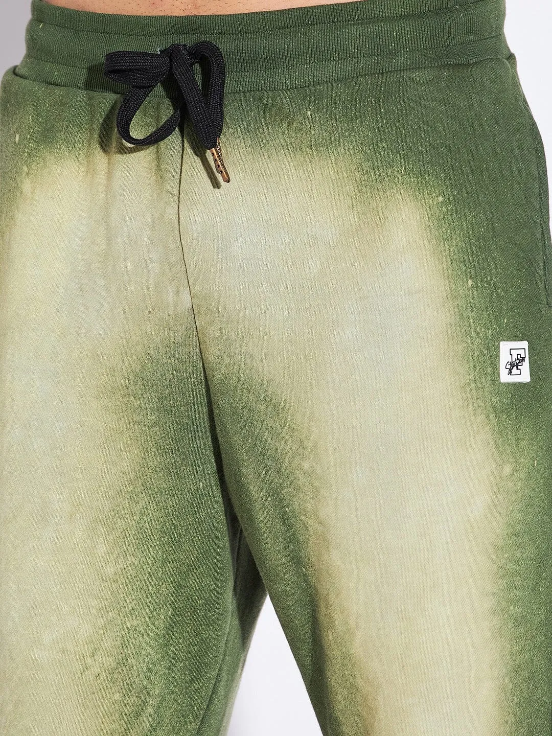 Olive Spray Bleached Relaxed Fit Jogger