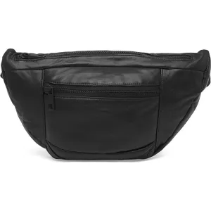 Oversize leather bumbag in high and soft quality / 13860 - Black / Black