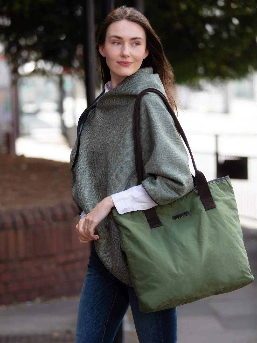 Oversized Tote Bag - Green