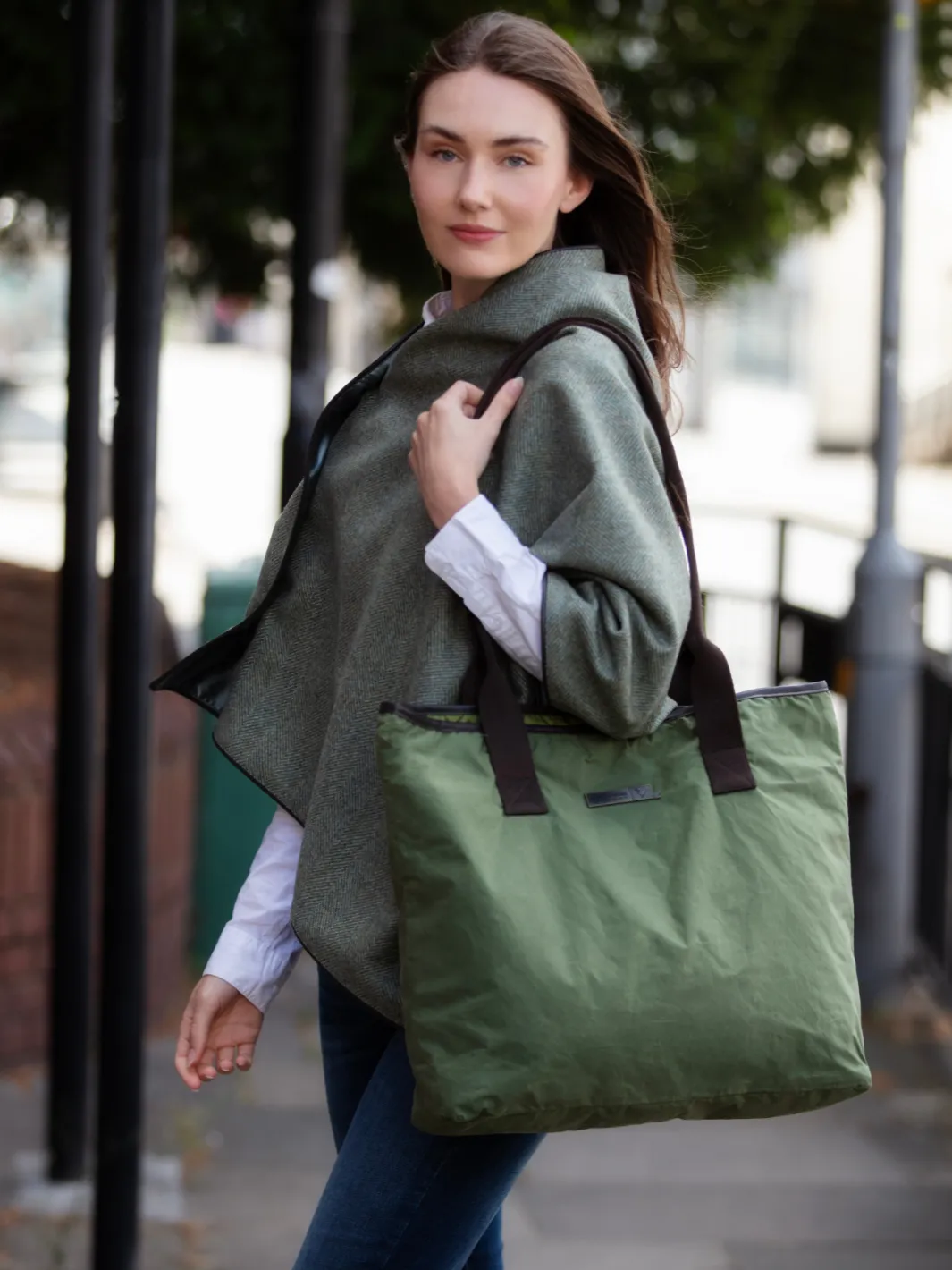 Oversized Tote Bag - Green